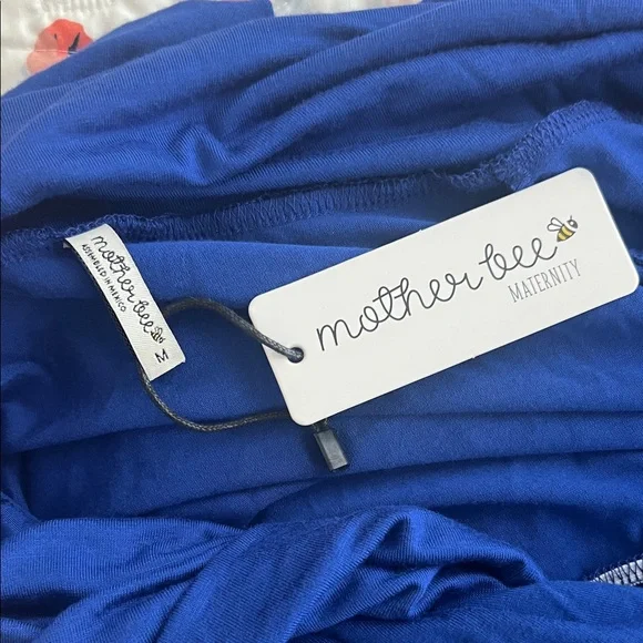 Elegant maternity Off-Shoulder Long Sleeve Dress in Blue - Picture 3 of 4